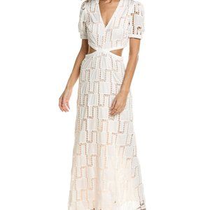 BA&SH Ava Patchwork Lace Cut Out Maxi Dress
